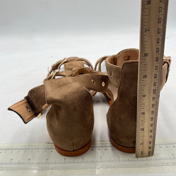 Tang'scuisins Goldenrod Strappy Gladiator Sandals Round Toe Buckle Strap Flats - Picture 5 of 8